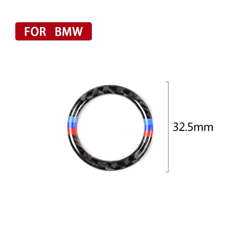 Fsforcar Carbon Fiber Car Engine Start Stop Ignition Key Ring Decorative Sticker for Compatible with BMW E90 E92 E93 3 Series Engine Start Button Cover (Mixed Color) - Image 4